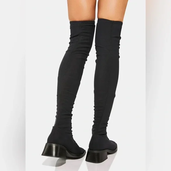 Vagabond Blanca Black Square Toe Over the Knee Boots - Picture 2 of 10